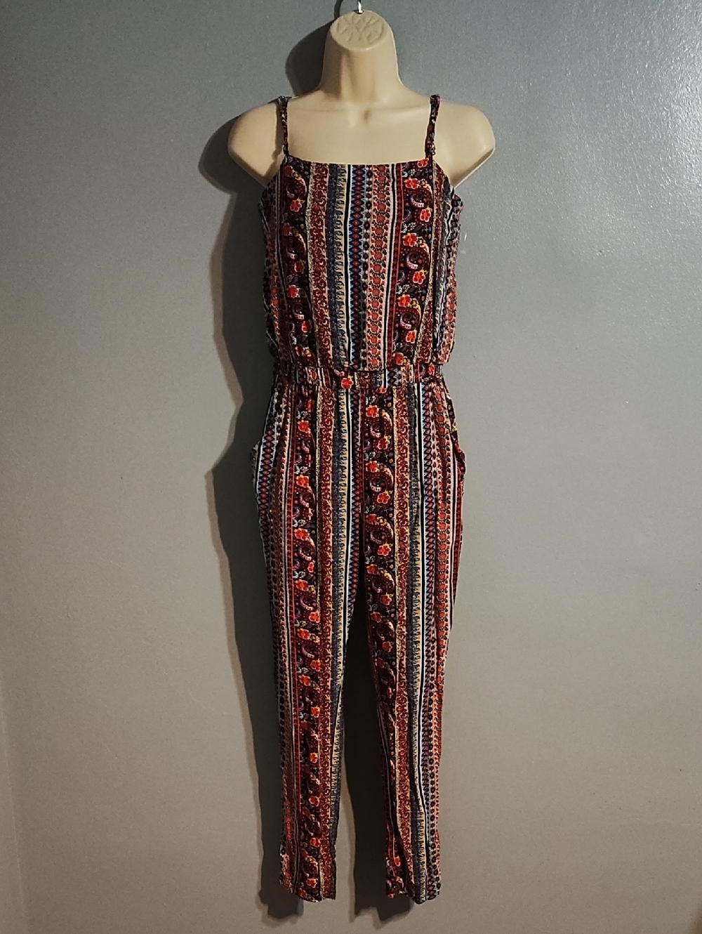 Sans Souci Striped Floral Jumpsuit in Multicolor Small Chico